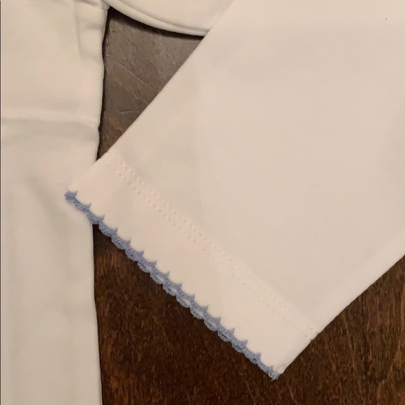 NWT Luigi Kids White with Periwinkle Picot Trim Shirt- 8 Price Firm - Picture 3 of 9